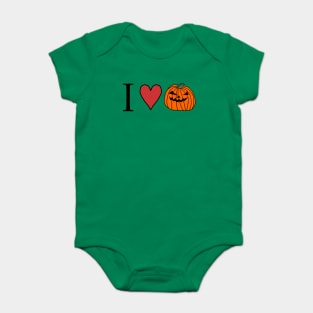 I Love Halloween Horror Pumpkin Face Baby Bodysuit